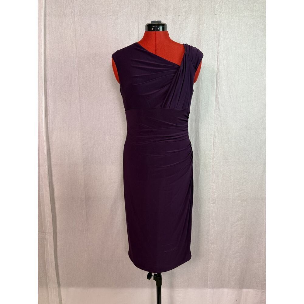 LRL Lauren Ralph Lauren Bodycon Sleeveless Dress Sz 6 Womens Plum Purple D346